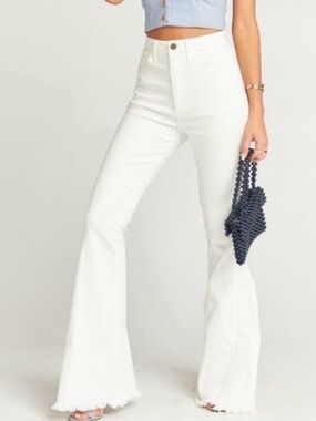 Show Me Your Mumu Berkeley Zip Up Bell Pants Pearly White Boho 29